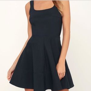 Lulus Navy Skater Dress